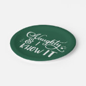 ondeugend en ik ken het grappige Kerstmis Papieren Bordje (Gekanteld)