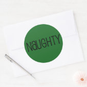 Ondeugend en Mooi Goud Kerstmis Vakantie Gift Fun Ronde Sticker (Envelop)