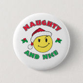 Ondeugend en mooi - Happy Face Ronde Button 5,7 Cm (Voorkant)