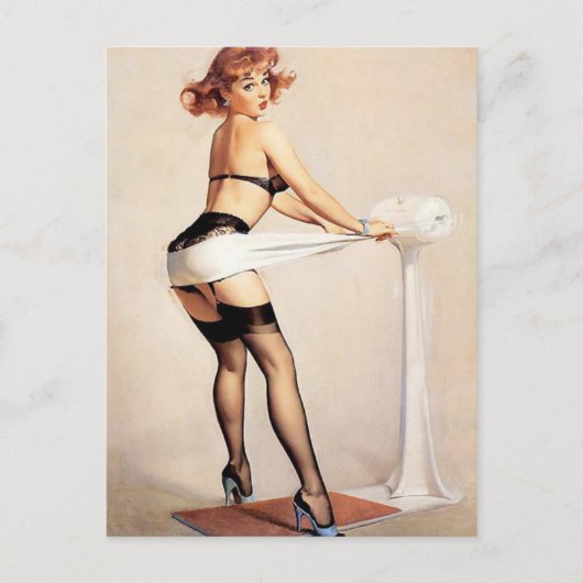  Ondeugend Fitness Guru Pin Up Meisje Briefkaart (Voorkant)