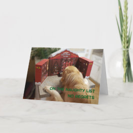 Ondeugend Golden Retriever Geen Spijt Kerstmis Kaart