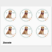 Ondeugend Hond Gouden Retriever Kerstkoekjes Ronde Sticker (Vel)