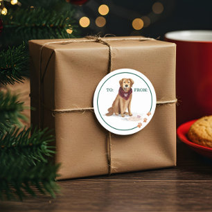 Ondeugend Hond Gouden Retriever Kerstkoekjes Ronde Sticker