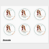 Ondeugend Hond Waterverf Cavalier Spaniel Kous Ronde Sticker (Vel)