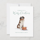 Ondeugend Hond Waterverf St Bernard Eating Turkije Feestdagenkaart (Voorkant)