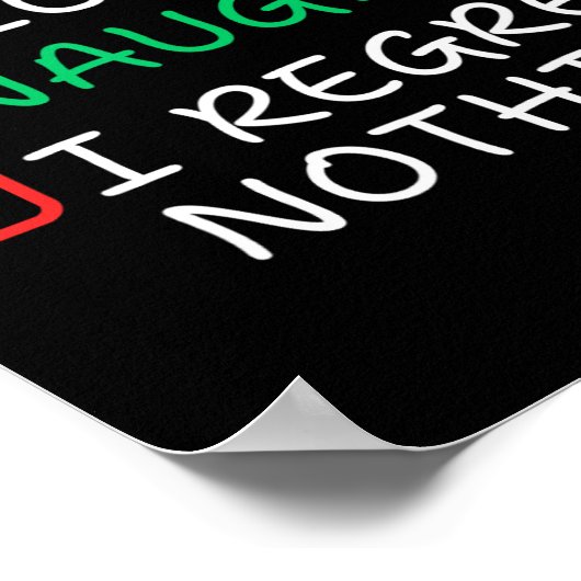 Ondeugend Ik Spijt Niets Kerstmis Lijst Sinterklaa Poster (Hoek)