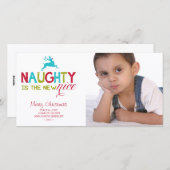 Ondeugend is de Nieuwe Leuke Kerstmis Feestdagenkaart (Voorkant / Achterkant)