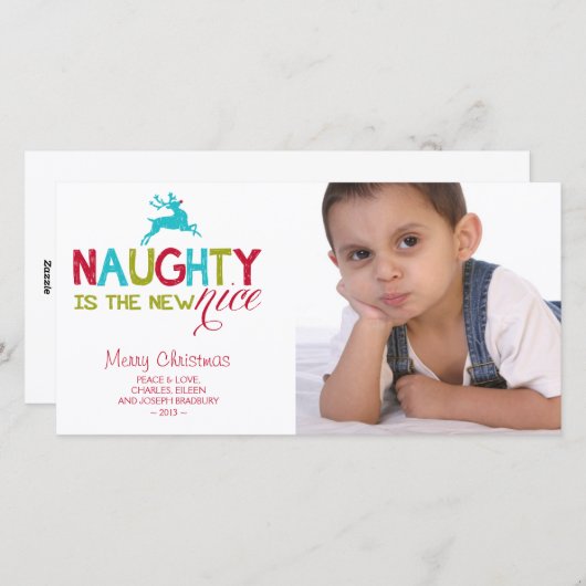 Ondeugend is de Nieuwe Leuke Kerstmis Feestdagenkaart (Voorkant / Achterkant)