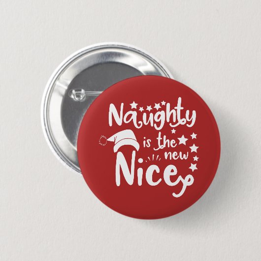 ondeugend is de nieuwe nice ronde button 5,7 cm (Voorkant /achterkant)