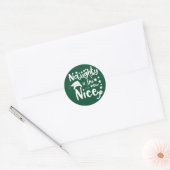 ondeugend is de nieuwe nice ronde sticker (Envelop)