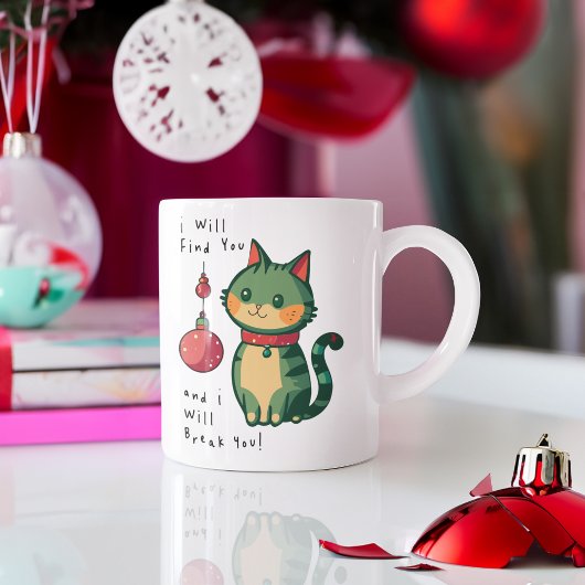 Ondeugend Kerstmis Kat Grote Koffiekop