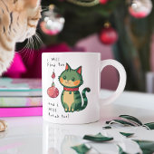 Ondeugend Kerstmis Kat Grote Koffiekop
