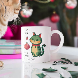 Ondeugend Kerstmis Kat Grote Koffiekop