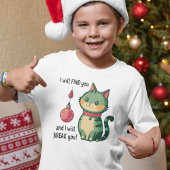 Ondeugend Kerstmis Kat T-shirt