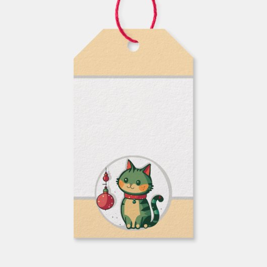Ondeugend Kerstmis Kat Vakantie Party Cadeaulabel (Achterkant)