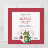 Ondeugend Kerstmis Kat Vakantie Party Kaart (Achterkant)