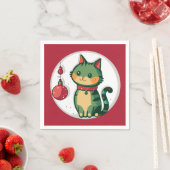 Ondeugend Kerstmis Kat Vakantie Party Servet (Insitu)