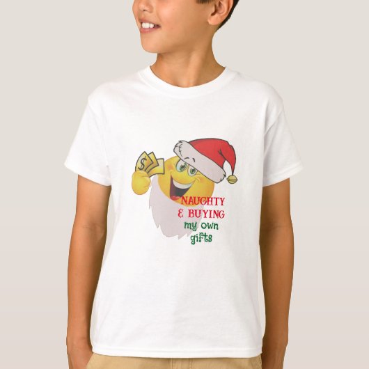 Ondeugend kopen van mijn geschenken Shirt - Santa (Voorkant)