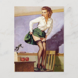  Ondeugend Leraar Pin Up Meisje Briefkaart