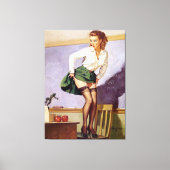 Ondeugend Leraar Pin Up Meisje Canvas Afdruk (Voorkant)