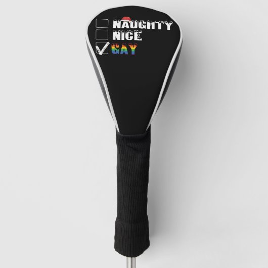 Ondeugend Leuk Gay Rainbow Pride LGBT Kerstcadeau Golfheadcover (Voorkant)