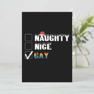 Ondeugend Leuk Gay Rainbow Pride LGBT Kerstcadeau Kaart