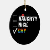 Ondeugend Leuk Gay Rainbow Pride LGBT Kerstcadeau Keramisch Ornament (Rechts)