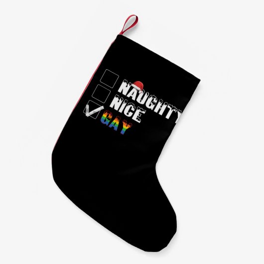 Ondeugend Leuk Gay Rainbow Pride LGBT Kerstcadeau Kleine Kerstsok (Voorkant (Hangend))