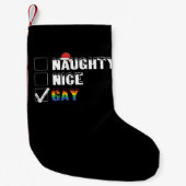 Ondeugend Leuk Gay Rainbow Pride LGBT Kerstcadeau Kleine Kerstsok (Voorkant)