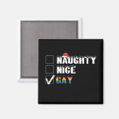 Ondeugend Leuk Gay Rainbow Pride LGBT Kerstcadeau Magneet (Voorkant / Achterkant)