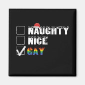 Ondeugend Leuk Gay Rainbow Pride LGBT Kerstcadeau Magneet (Voorkant)