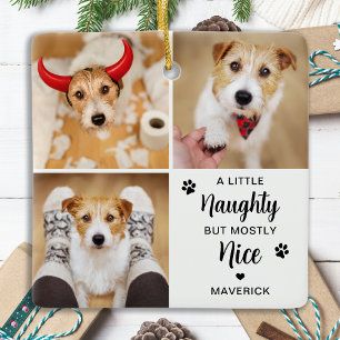 Ondeugend Leuk Grappig Hond 3 Pet Foto Kerstmis Keramisch Ornament