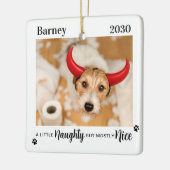 Ondeugend Leuk Grappig Hond Pet Foto Kerstmis Keramisch Ornament (Links)