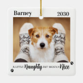 Ondeugend Leuk Grappig Hond Pet Foto Kerstmis Keramisch Ornament (Achterkant)