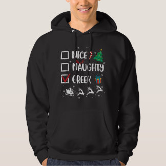 Ondeugend Leuk Grieks Kerstmis Grappig Kerstmis Ho Hoodie