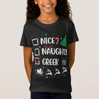 Ondeugend Leuk Grieks Kerstmis Grappig Kerstmis Ho T-shirt