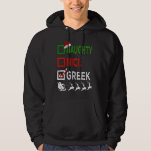 Ondeugend Leuk Grieks Kerstmis Pyjama Grappige San Hoodie