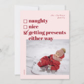 Ondeugend, leuk, hoe dan ook Cadeaus krijgen Feestdagenkaart (Voorkant)