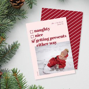 Ondeugend, leuk, hoe dan ook Cadeaus krijgen Feestdagenkaart