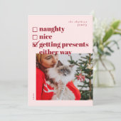 Ondeugend, leuk, hoe dan ook Cadeaus krijgen Feestdagenkaart (Staand voorkant)