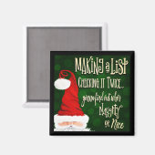 Ondeugend Leuk Lijst Kerstmis Vakantie Magneet (Voorkant / Achterkant)