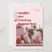 Ondeugend, leuk, mijn hond het beste geprobeerd feestdagenkaart (Voorkant)