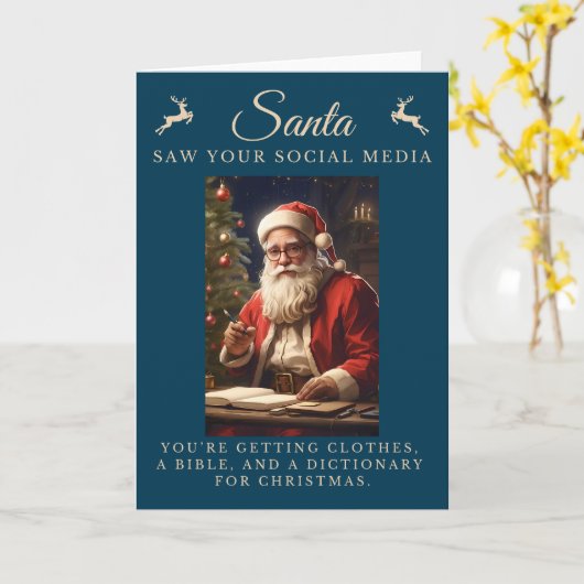 Ondeugend Lijst Grappig Sarcastisch Kerstmis Kaart (Gele Bloem)