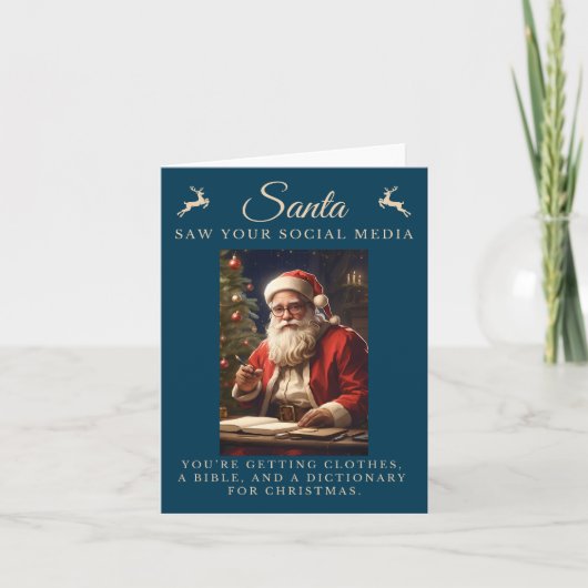 Ondeugend Lijst Grappig Sarcastisch Kerstmis Kaart (Voorkant)