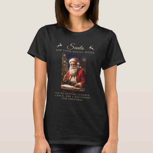Ondeugend Lijst Grappig Sarcastisch Kerstmis T-shirt (Voorkant)