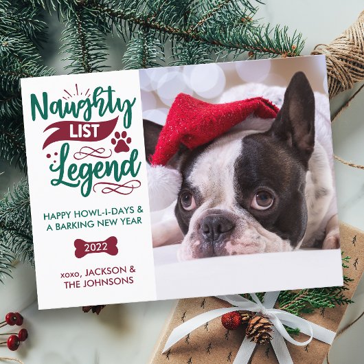 Ondeugend Lijst Legend Custom Pet Dog Foto Vakanti Briefkaart