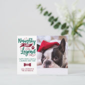 Ondeugend Lijst Legend Custom Pet Dog Foto Vakanti Briefkaart (Staand voorkant)
