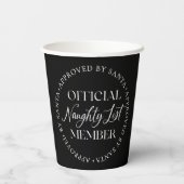 Ondeugend lijstlid goedgekeurd door Santa Christma Papieren Bekers (Achterkant)