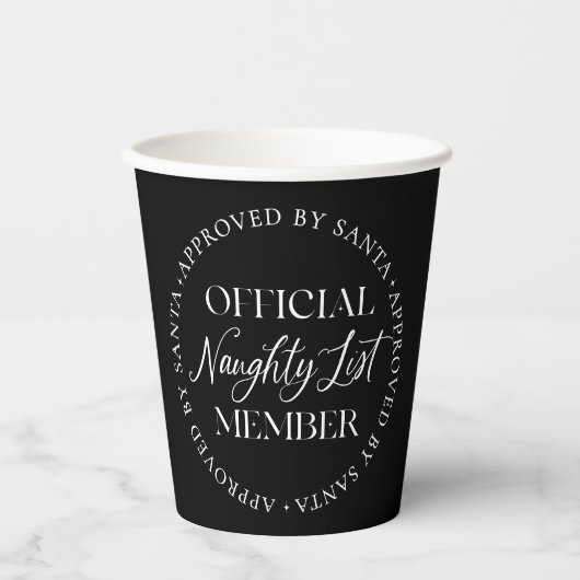 Ondeugend lijstlid goedgekeurd door Santa Christma Papieren Bekers (Voorkant)