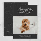 Ondeugend maar schattig grappig Kerst huisdier fot Feestdagenkaart (Voorkant / Achterkant)